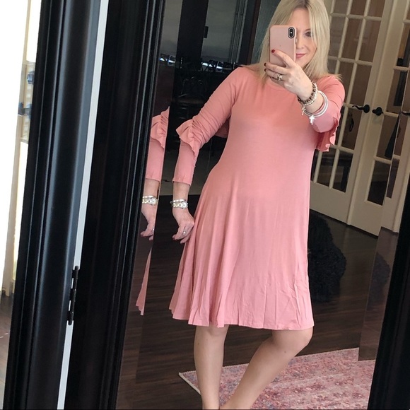 3/$36 High neck ruffle swing dress - Picture 8 of 8